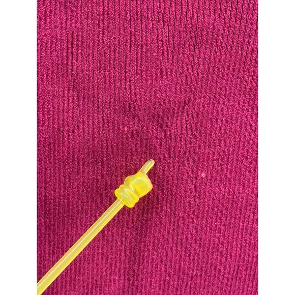 Women's Burgundy Soft Knit Mock-Neck Long Sleeve Pullover Sweater SZ M - Picture 7 of 10